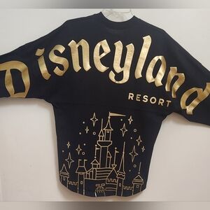 **XCLNT** Disneyland Sleeping Beauty Small Castle Black Gold Shine Spirit Jersey